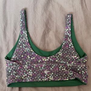 lululemon Reversable Floral and Green Sports Bra